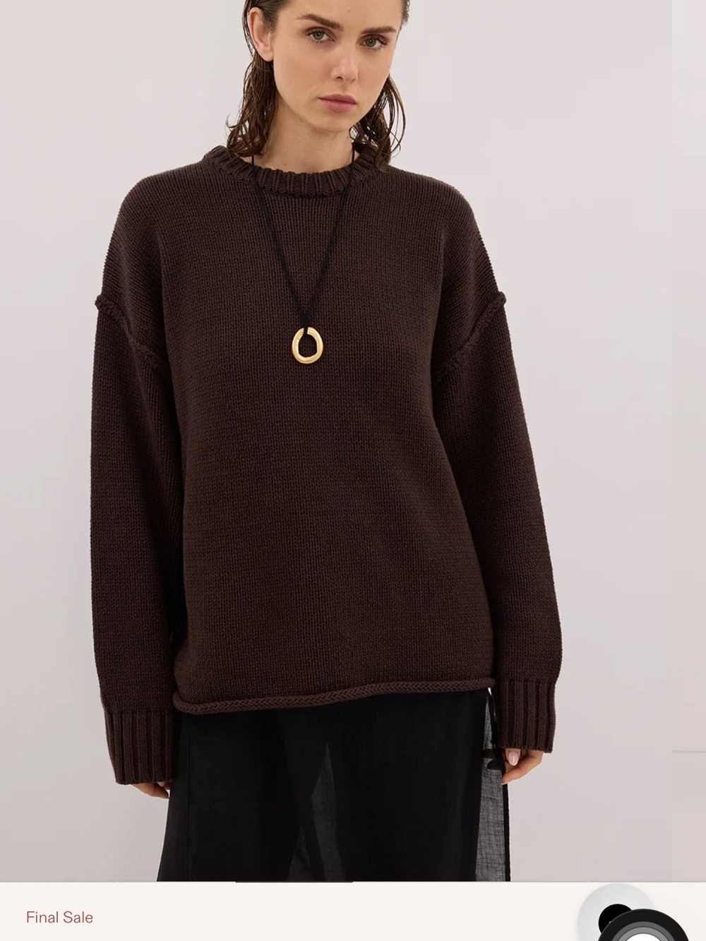 DISSH Roy Choc Oversized Longline Knit Jumper